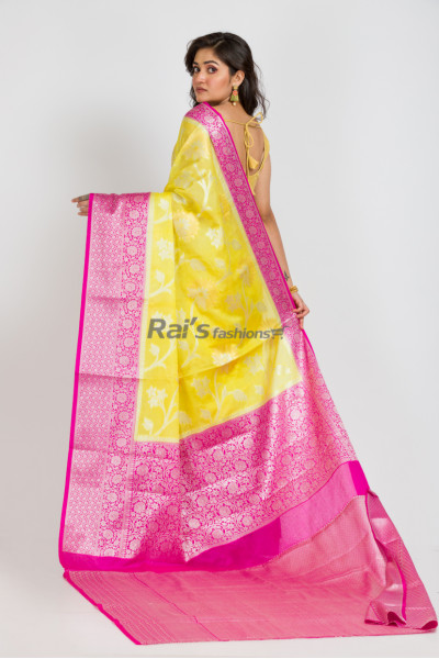 Handloom Soft Silk Saree With Fine Benarasi Weaving Heavy Worked Border And Pallu (KR198)